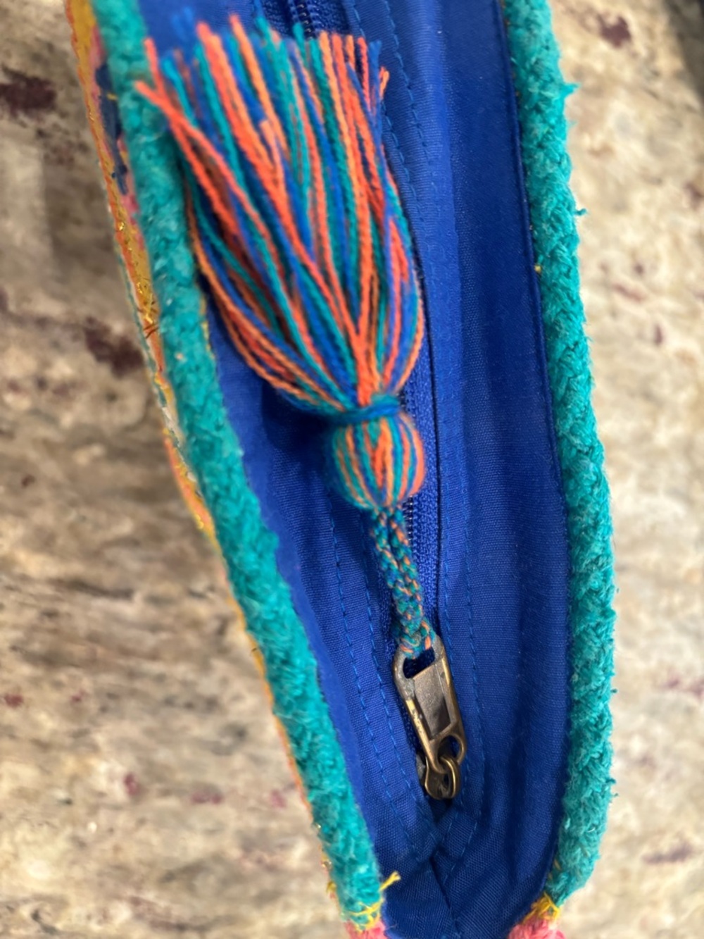 Paper Source Multicolor Handwoven Half-Moon Crossbody Bag - Picture 11 of 11